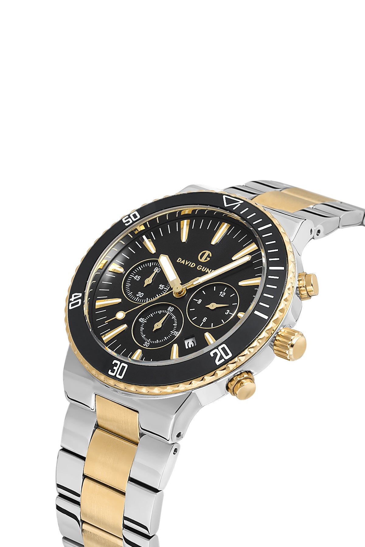DAVID GUNER Siyah Kadranlı Bicolar Kaplamalı Erkek Kol Saati - DG-8524GA-D2