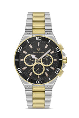 DAVID GUNER SARI BEYAZ KAPLAMALI SİYAH KADRANLI ERKEK KOL SAATİ DG-8654GA-D2