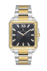 DAVID GUNER Siyah Kadranlı Sarı Gümüş Kaplamalı Erkek Kol Saati - DG-8668GA-D2