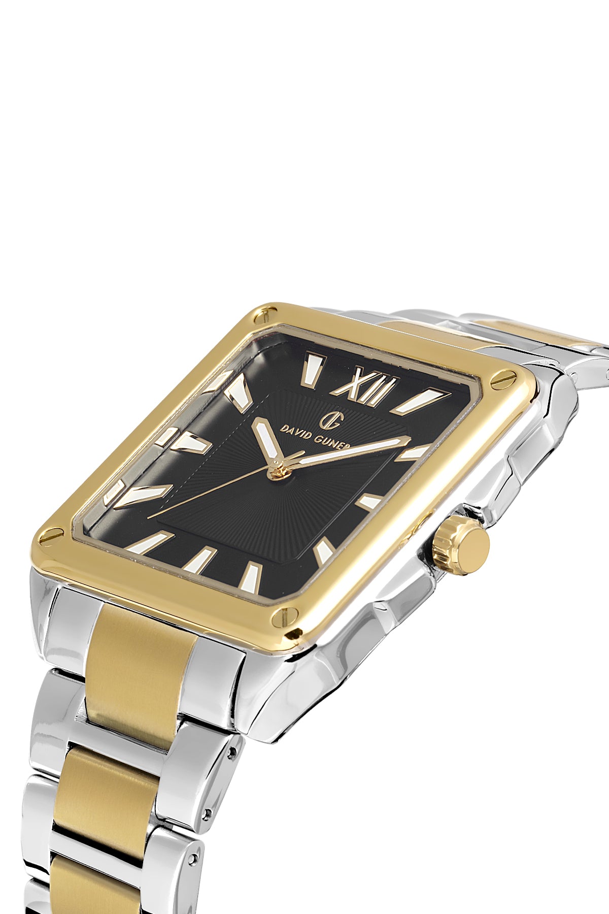 DAVID GUNER Siyah Kadranlı Sarı Gümüş Kaplamalı Erkek Kol Saati - DG-8668GA-D2