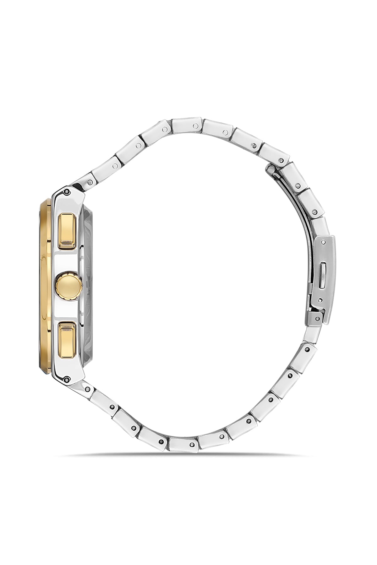 DAVID GUNER Sari beyaz Kaplamalı Siyah Kadranlı Erkek Kol Saati - DG-8845GA-D2