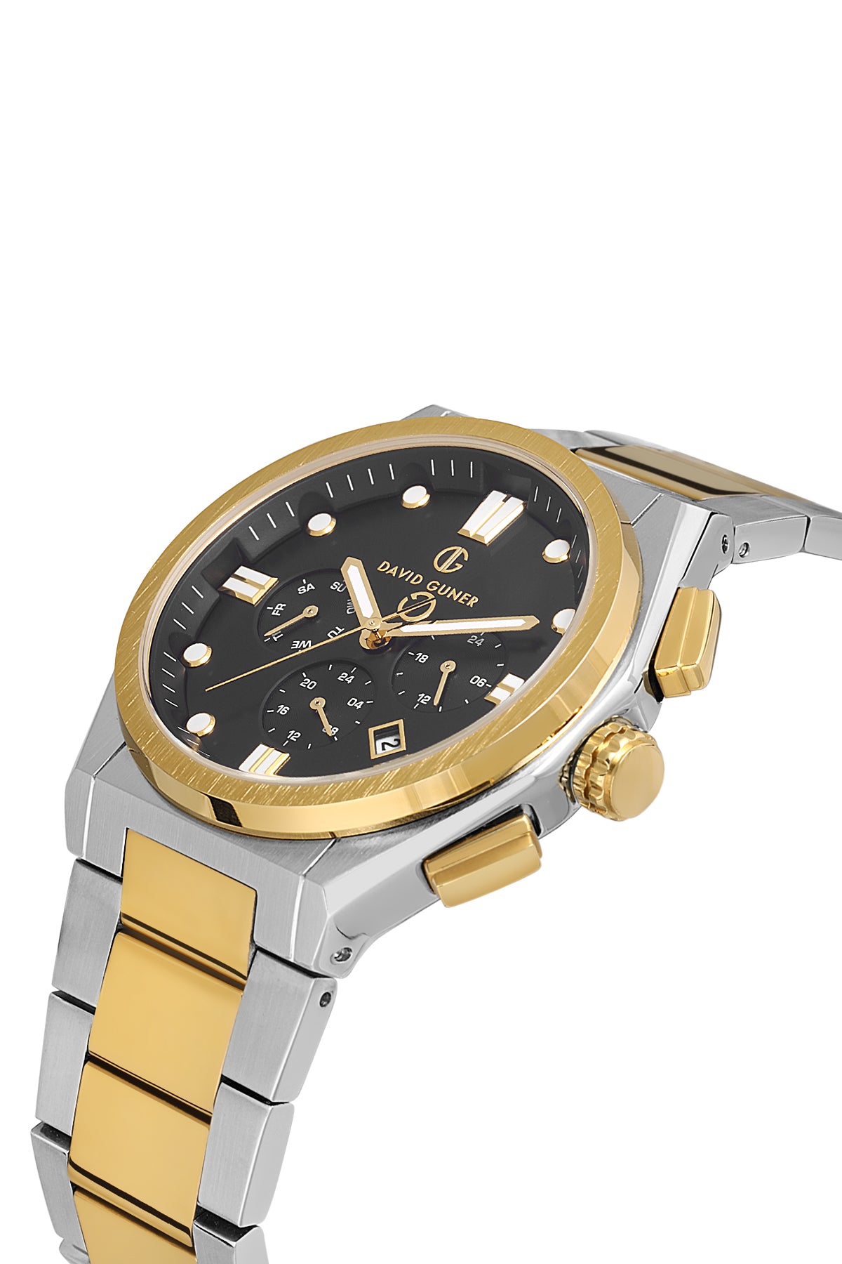 DAVID GUNER Sarı Beyaz Renk Kadranlı Multi Fonksiyon Erkek Kol Saati