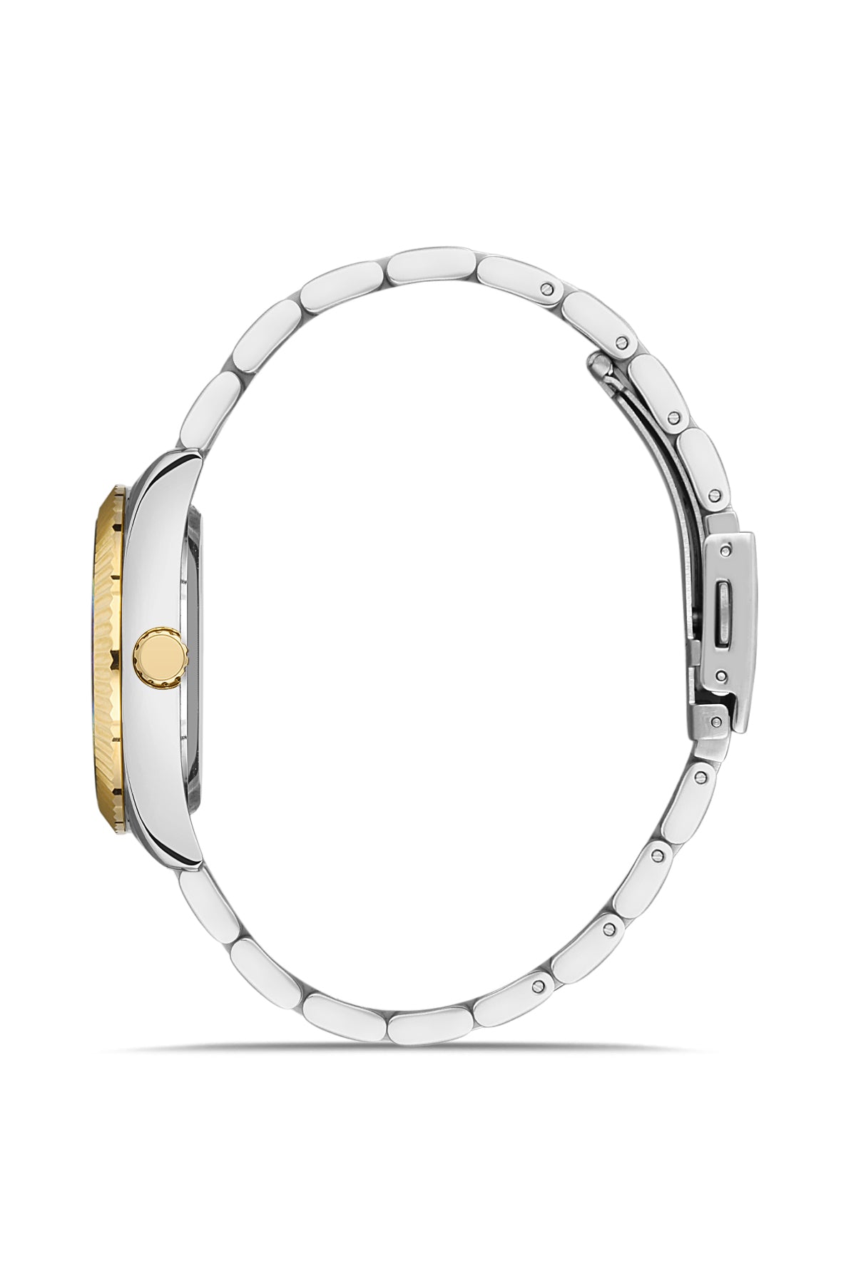 DAVID GUNER SARI BEYAZ KAPLAMALI SİYAH KADRANLI KADIN KOL SAATİ DG-8385LA-D9