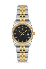 DAVID GUNER Black Dial Yellow White Coated Women's Watch