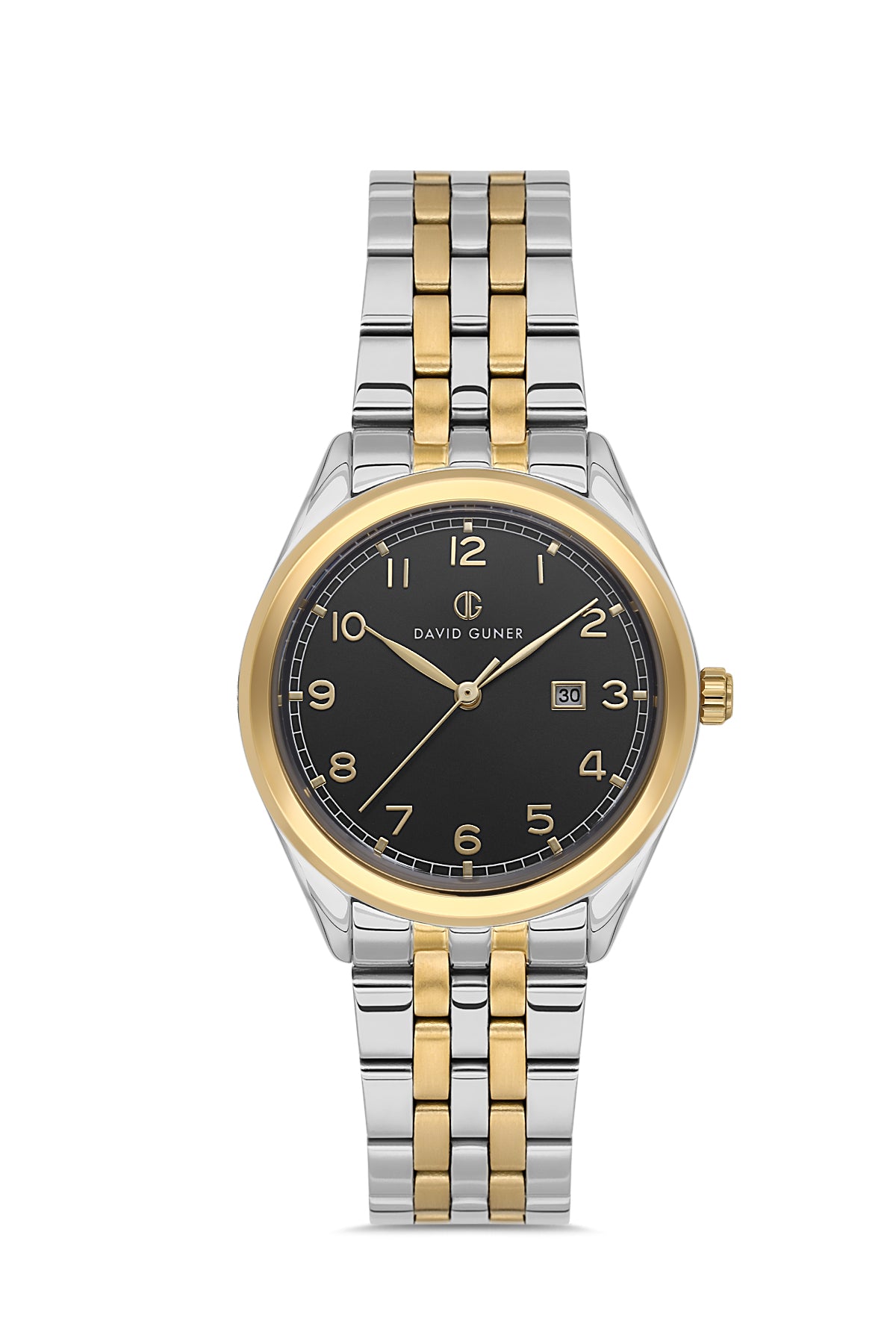 DAVID GUNER SARI BEYAZ KAPLAMALI SİYAH KADRANLI KADIN KOL SAATİ - DG-8746LA-D2