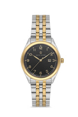 DAVID GUNER SARI BEYAZ KAPLAMALI SİYAH KADRANLI KADIN KOL SAATİ - DG-8746LA-D2