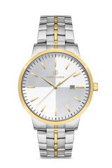 DAVID GUNER Yellow and White Coated Calendar Men's Watch