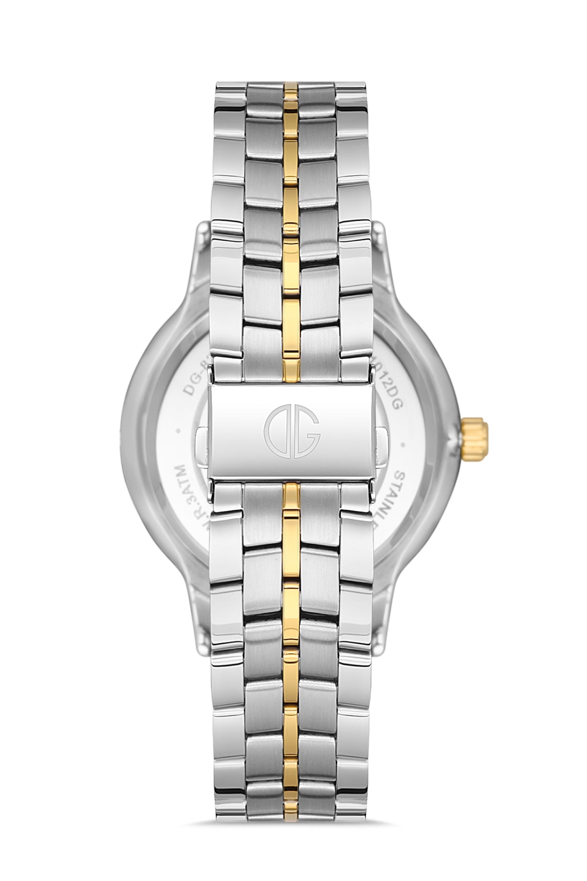 DAVID GUNER Yellow and White Coated Calendar Men's Watch