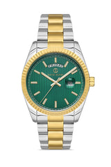 DAVID GUNER SARI BEYAZ KAPLAMALI YEŞİL KADRANLI ERKEK KOL SAATİ - DG-8329GA-D10