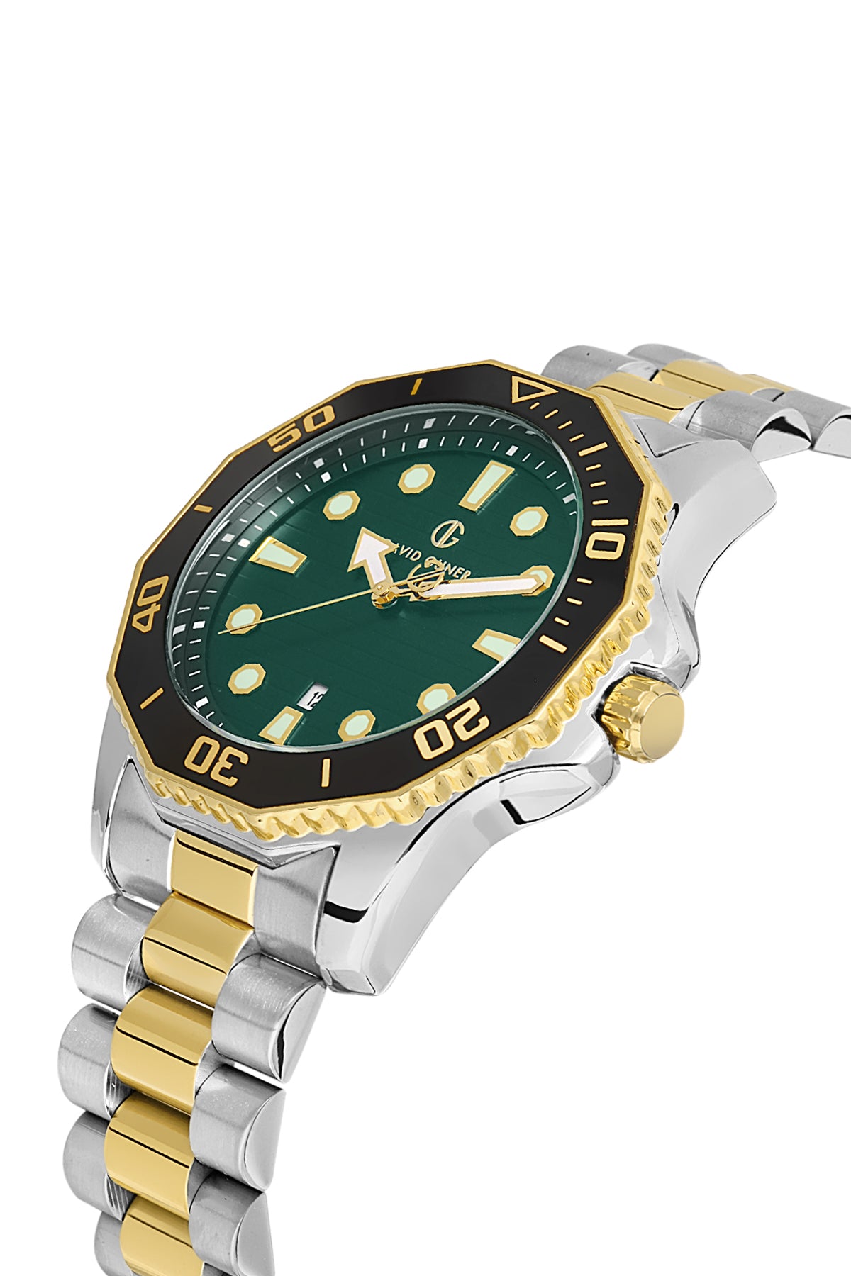 DAVID GUNER SARI BEYAZ KAPLAMALI YEŞİL KADRANLI ERKEK KOL SAATİ - DG-8394GA-D10