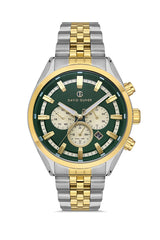 DAVID GUNER SARI BEYAZ KAPLAMALI YEŞİL KADRANLI ERKEK KOL SAATİ DG-8402GA-D10