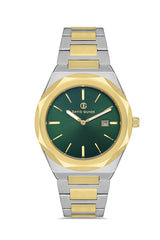 DAVID GUNER Gümüş Kaplama Yeşil Kadranlı Paslanmaz Masif Çelik Erkek Kol Saati - DG-8620GA-D10