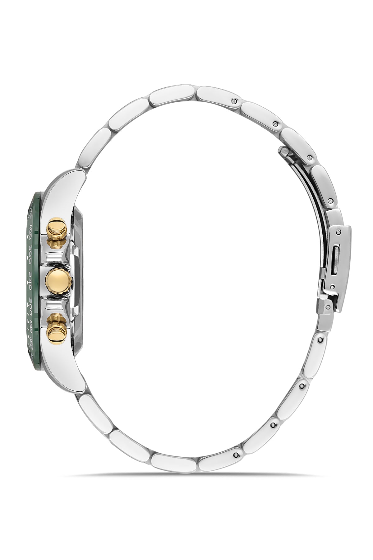 DAVID GUNER SARI BEYAZ KAPLAMALI YEŞİL KADRANLI ERKEK KOL SAATİ DG-8711GA-D10