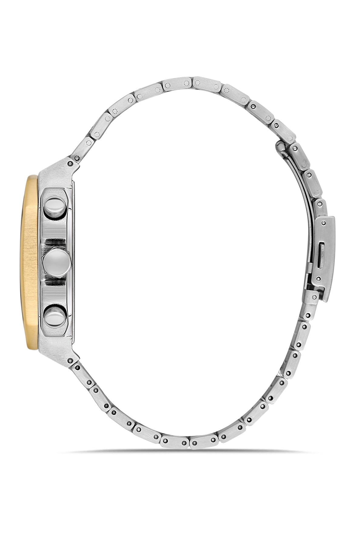 DAVID GUNER Sarı Beyaz Kaplamalı Yeşil Kadranlı Multi Fonksiyon Erkek Kol Saati