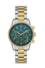 DAVID GUNER SARI BEYAZ KAPLAMALI YEŞİL KADRANLI KADIN KOL SAATİ - DG-8301LA-D10