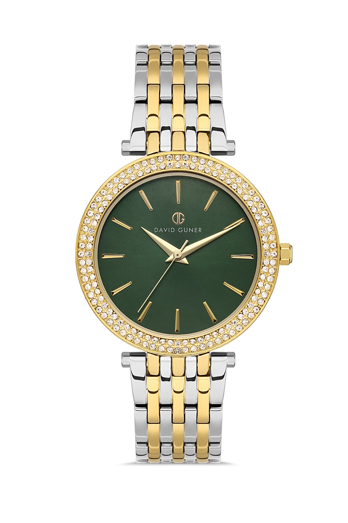 DAVID GUNER SARI BEYAZ KAPLAMALI YEŞİL KADRANLI KADIN KOL SAATİ - DG-8414LA-D10