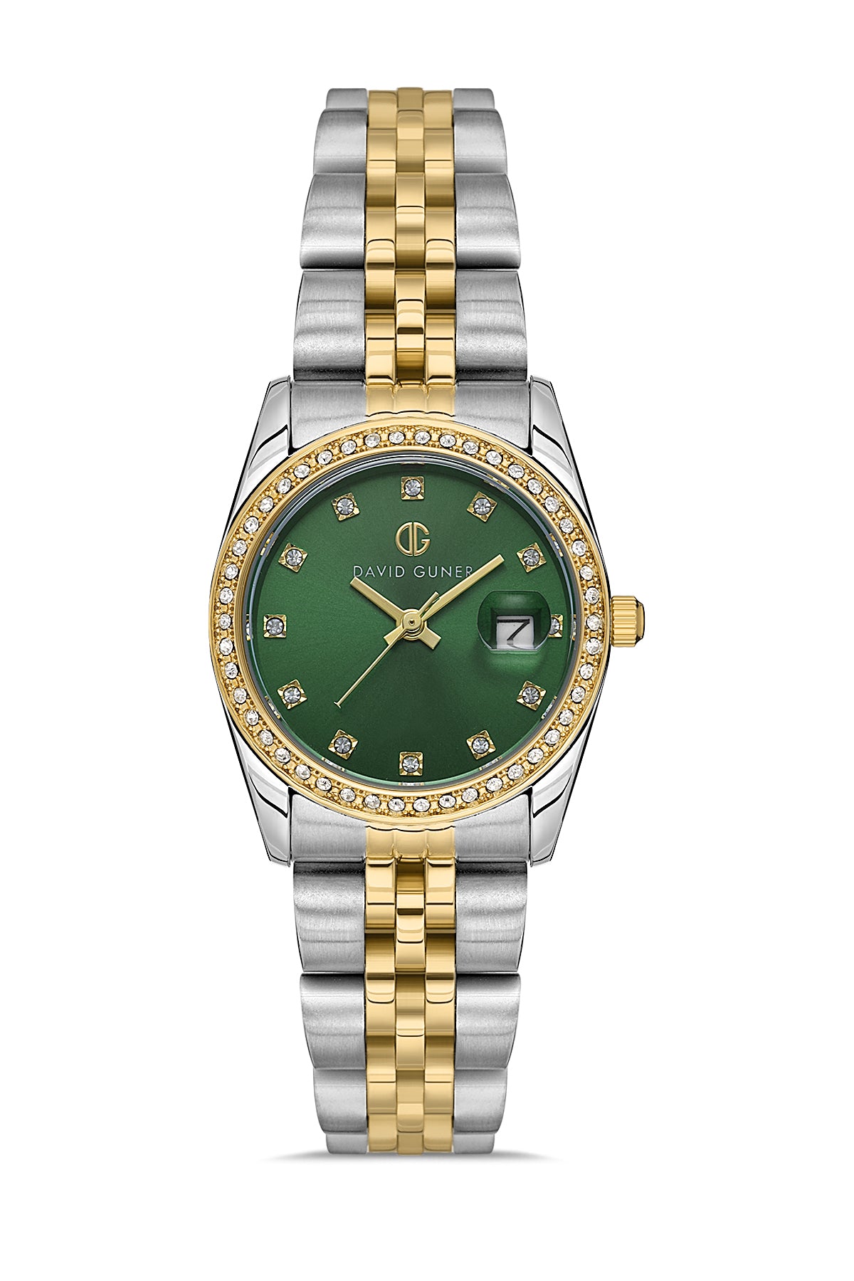 DAVID GUNER Yeşil Kadranlı Sarı Gümüş Kaplamalı Kadın Kol Saati - DG-8635LA-D10