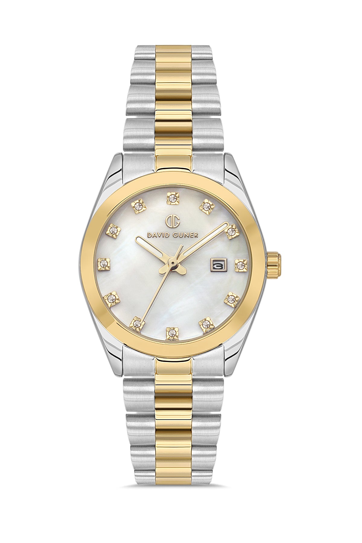 DAVID GUNER Yellow Silver Plating Silver Dial Women's Watch
