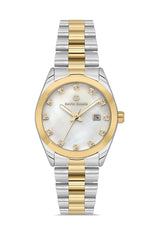 DAVID GUNER Yellow Silver Plating Silver Dial Women's Watch