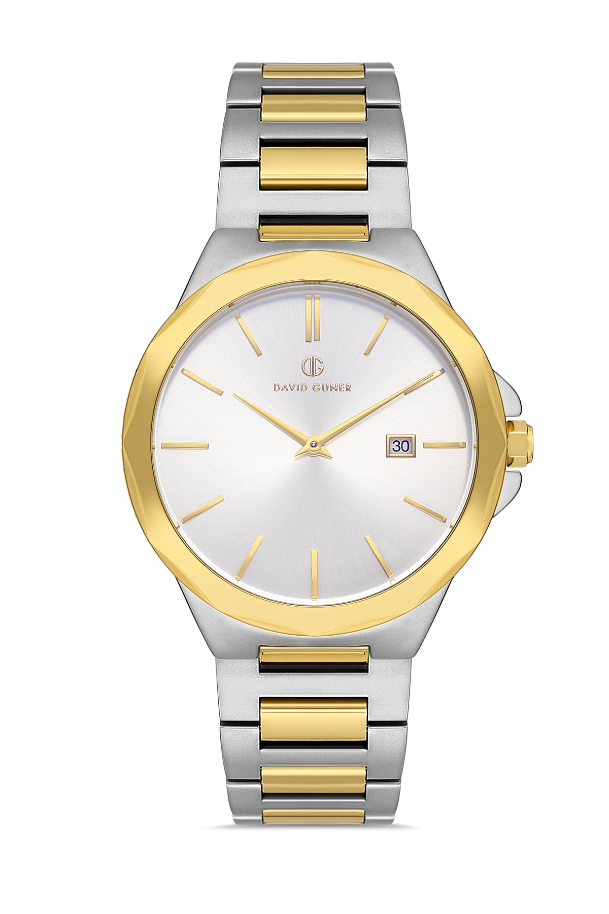 DAVID GUNER Sarı Gümüş Kaplamalı Takvimli Erkek Kol Saati - DG-8421GA-D1