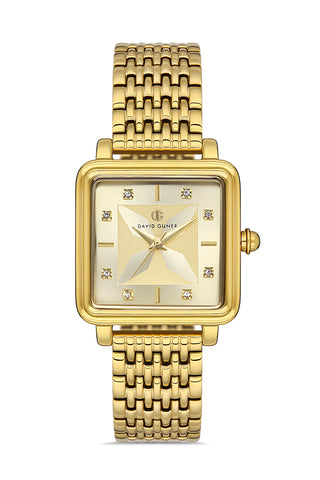 DAVID GUNER Sarı Kadranlı Sarı Kaplamalı Kadın Kol Saati - DG-8471LA-B4