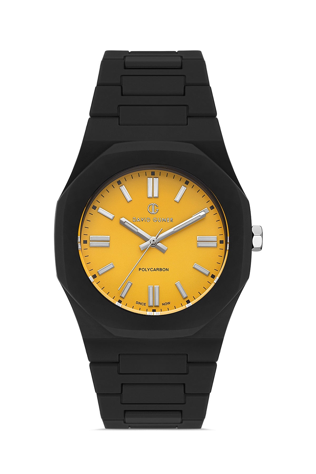 DAVID GUNER Sarı Kadranlı Siyah Kaplamalı Polikarbon Erkek Kol Saati - DG-8660GD-G12