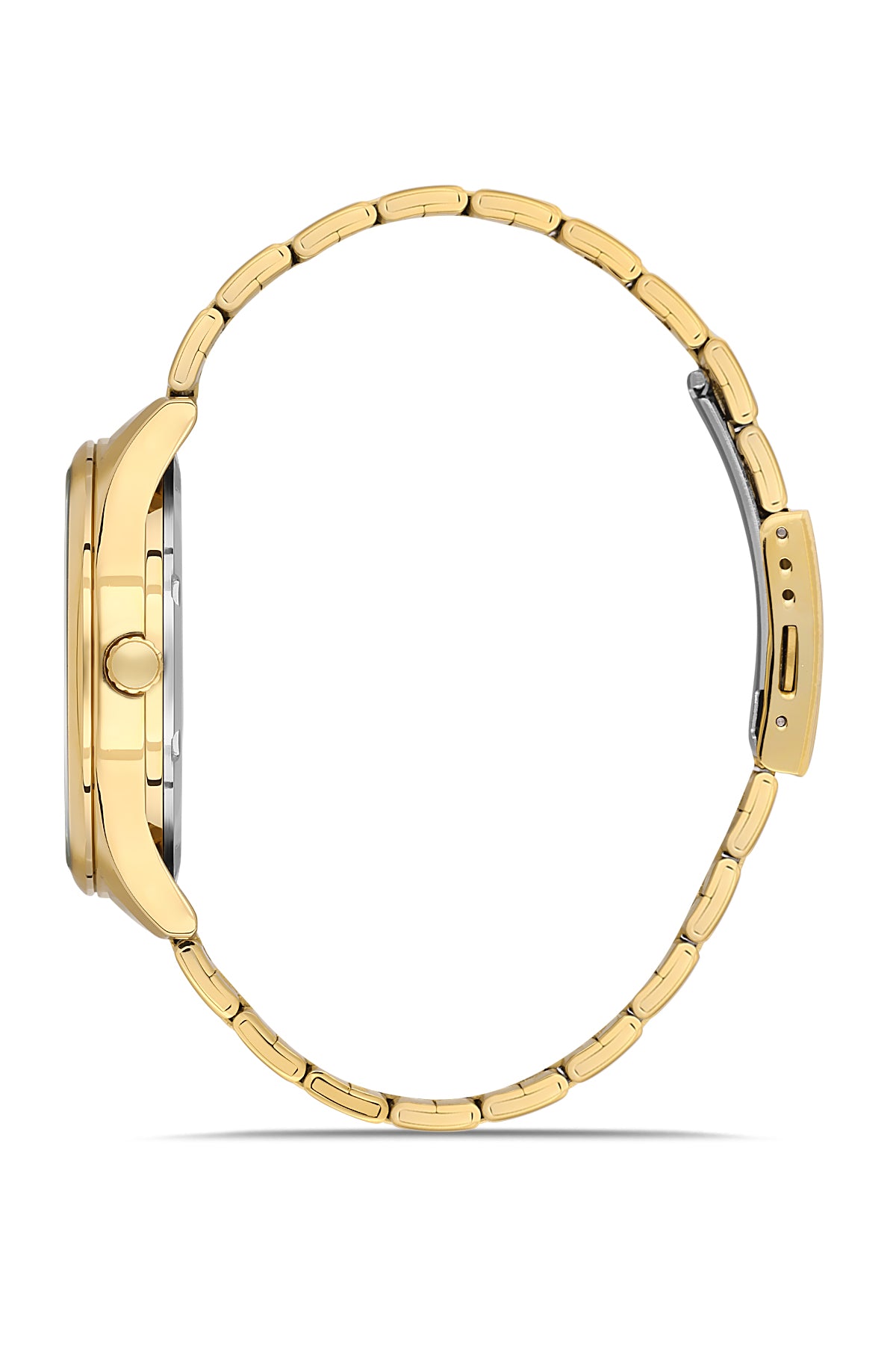 DAVID GUNER Sarı Kaplama Beyaz Kadranlı Paslanmaz Masif Çelik Erkek Kol Saati - DG-8716GA-B1