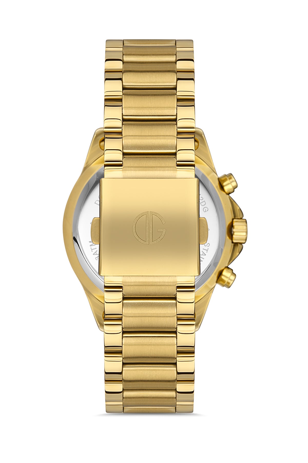 DAVID GUNER Sarı Kaplama Siyah Kadranlı Multi Fonksiyonlu Paslanmaz Masif Çelik Erkek Kol Saati - DG-8243GA-B2