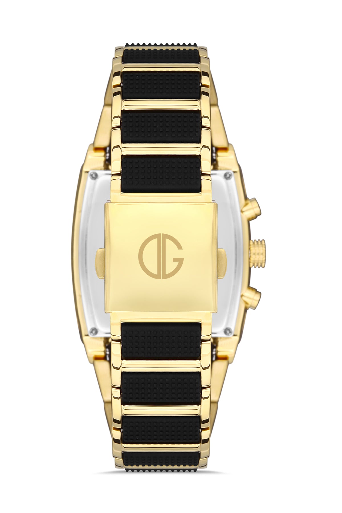 DAVID GUNER Sarı Kaplama Siyah Kadranlı Multi Fonksiyonlu Paslanmaz Masif Çelik Erkek Kol Saati - DG-8258GA-N2