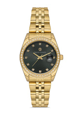 David Guner Yellow Plating Calendar Women's Watch