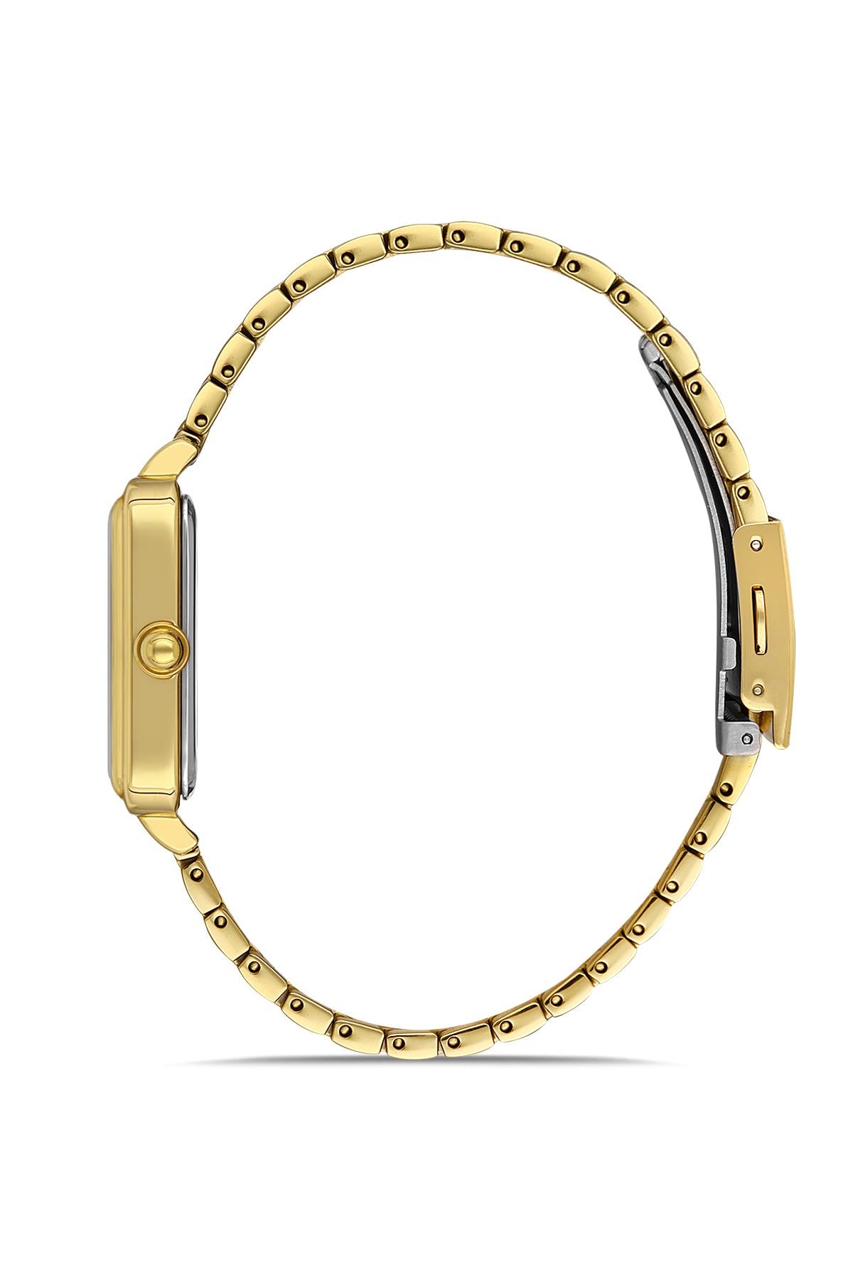 DAVID GUNER Sarı Kaplama Yeşil Kadranlı Düz Paslanmaz Masif Çelik Kadın Kol Saati - DG-8471LA-B10