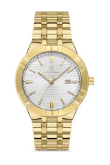 DAVID GUNER SARI KAPLAMALI BEYAZ KADRANLI ERKEK KOL SAATİ - DG-8388GA-B1