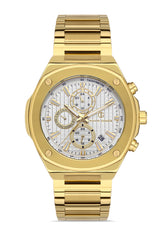 DAVID GUNER SARI KAPLAMALI BEYAZ KADRANLI ERKEK KOL SAATİ DG-8386GA-B1