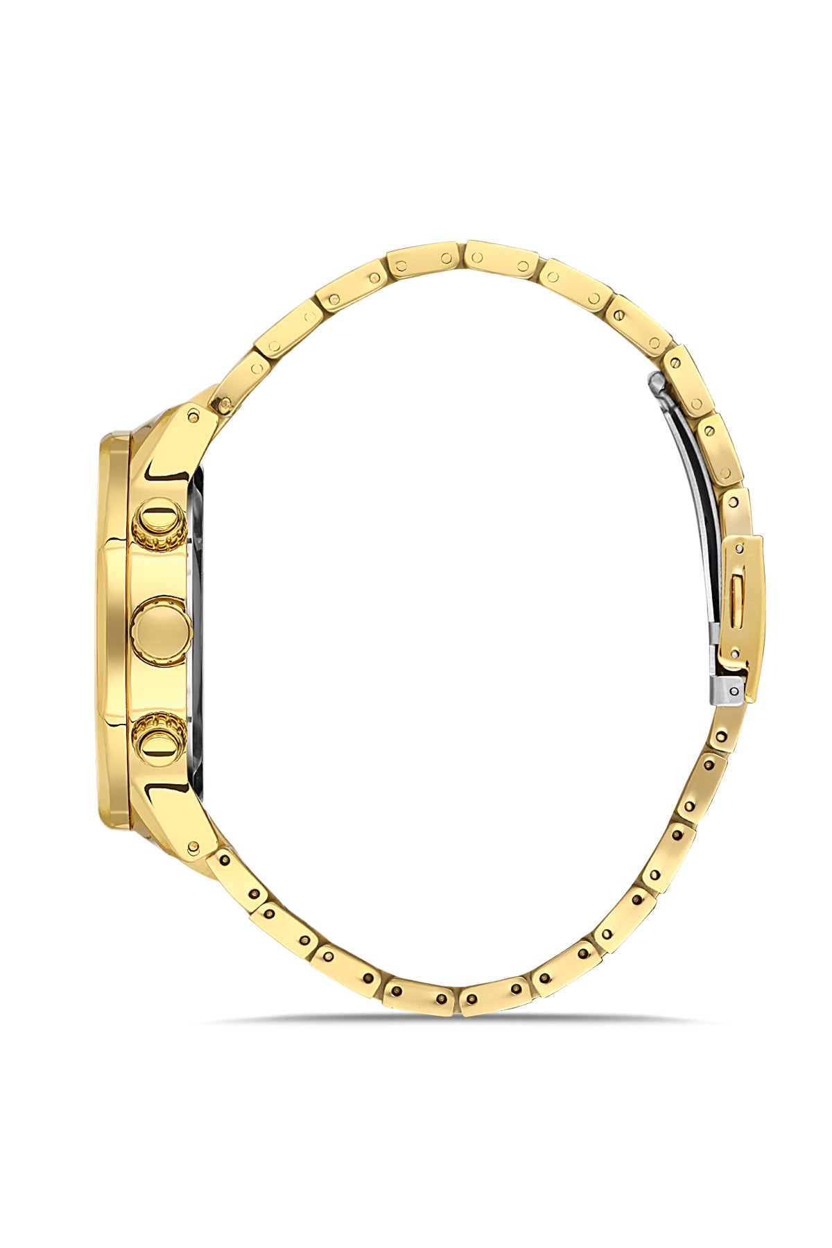 DAVID GUNER SARI KAPLAMALI BEYAZ KADRANLI ERKEK KOL SAATİ DG-8403GA-B1