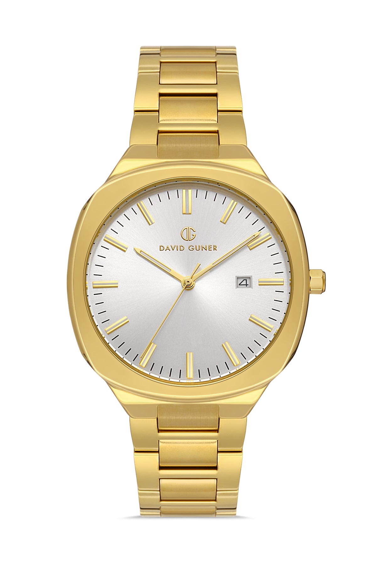 DAVID GUNER SARI KAPLAMALI BEYAZ KADRANLI ERKEK KOL SAATİ - DG-8413GA-B1