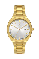 DAVID GUNER SARI KAPLAMALI BEYAZ KADRANLI ERKEK KOL SAATİ - DG-8413GA-B1