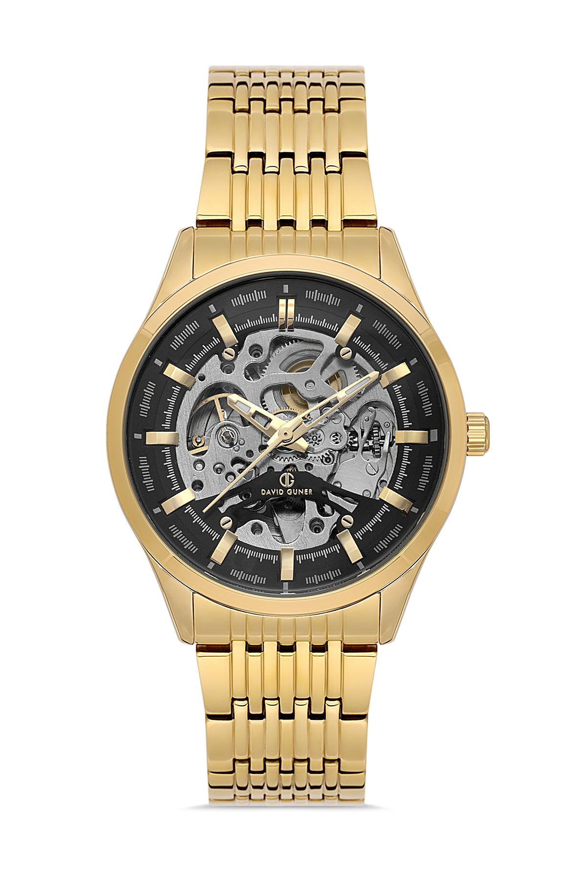 DAVID GUNER Yellow Dial Yellow Coated Automatic Function Men's Watch