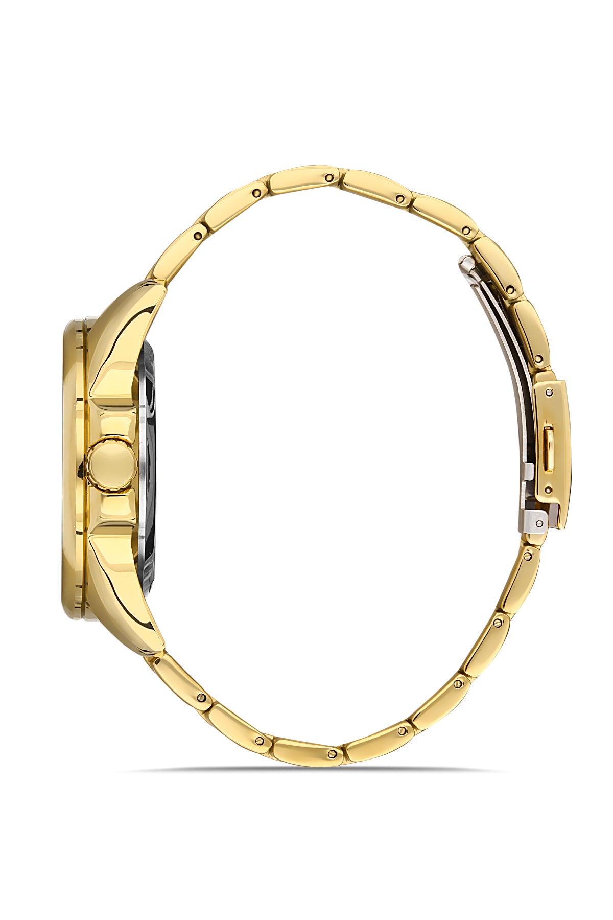 DAVID GUNER Roman Numeral Automatic Function Silver Dial Yellow Coated Men's Watch