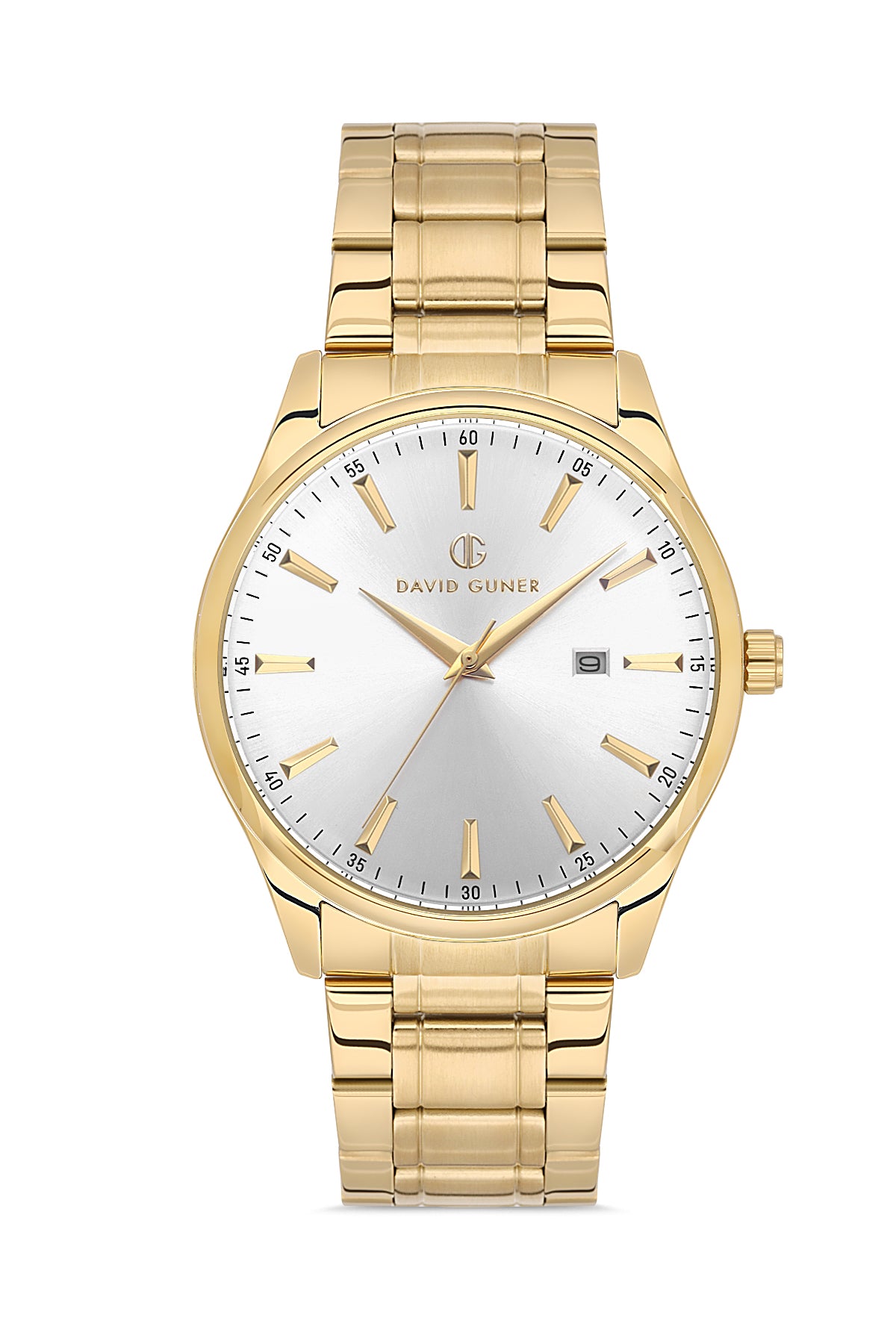 DAVID GUNER SARI KAPLAMALI BEYAZ KADRANLI ERKEK KOL SAATİ - DG-8714GA-B1
