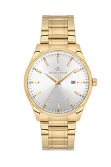 DAVID GUNER SARI KAPLAMALI BEYAZ KADRANLI ERKEK KOL SAATİ - DG-8714GA-B1