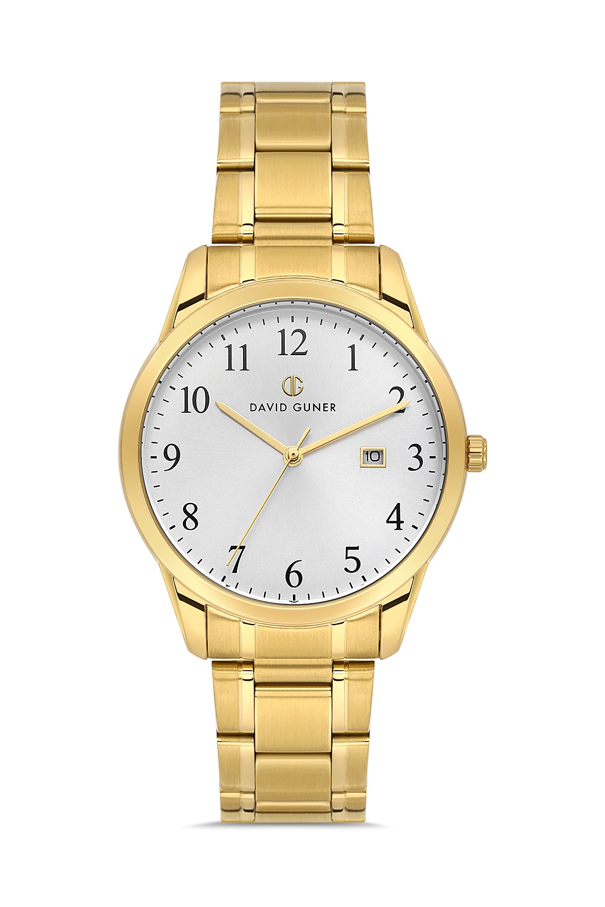 DAVID GUNER Sarı Kaplama Gümüş Kadranlı Takvimli Erkek Kol Saati