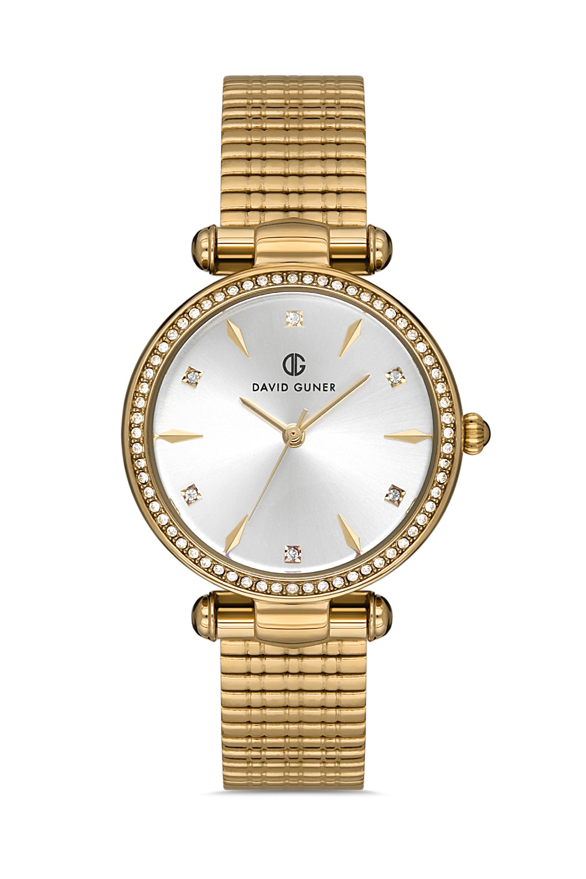 DAVID GUNER SARI KAPLAMALI BEYAZ KADRANLI KADIN KOL SAATİ DG-8311LA-B1