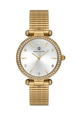 DAVID GUNER SARI KAPLAMALI BEYAZ KADRANLI KADIN KOL SAATİ DG-8311LA-B1