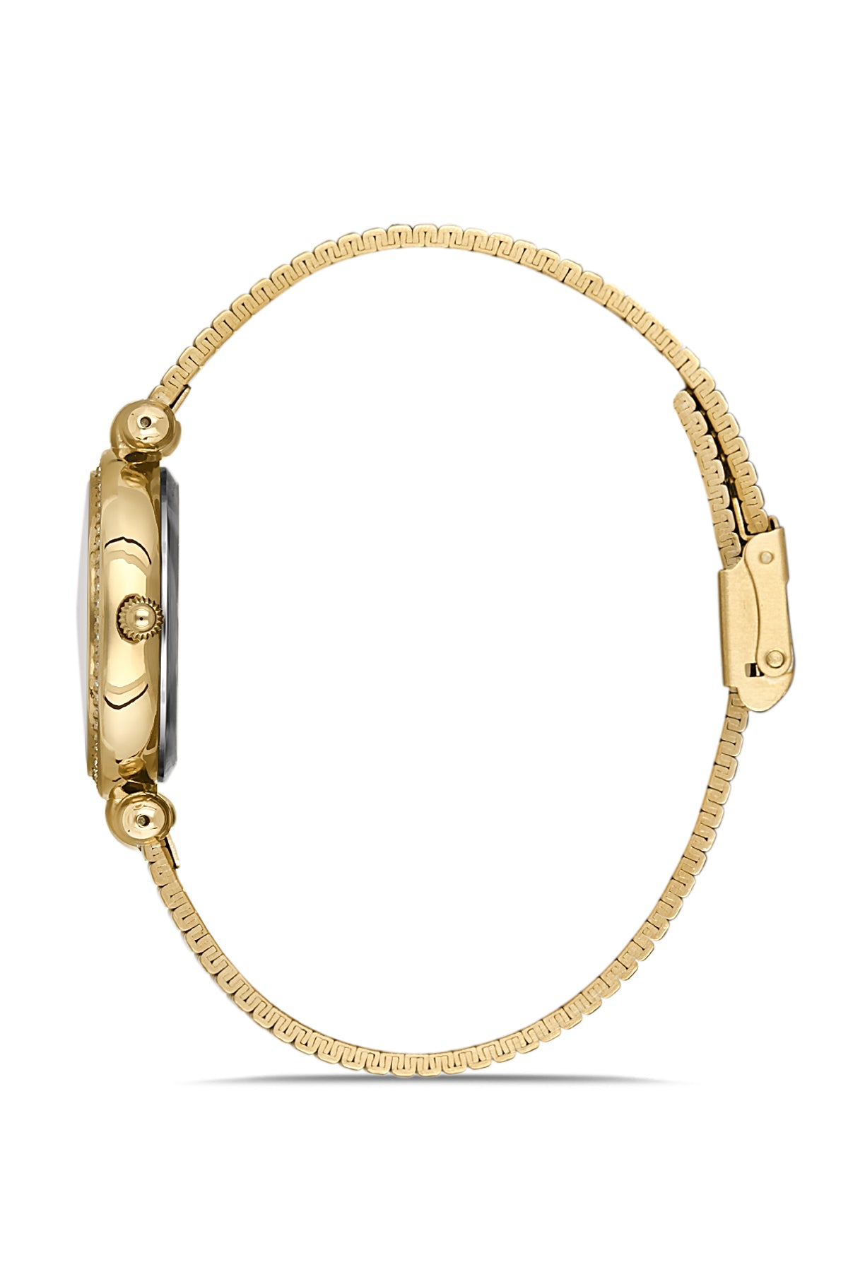 DAVID GUNER SARI KAPLAMALI BEYAZ KADRANLI KADIN KOL SAATİ DG-8311LA-B1