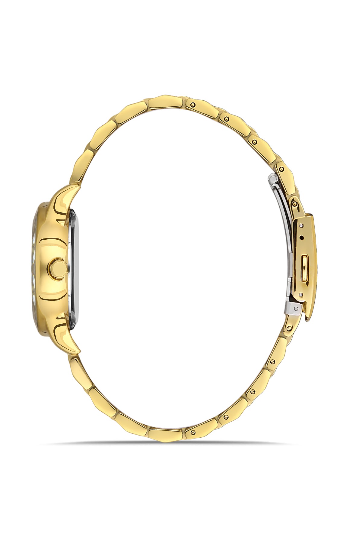 DAVID GUNER SARI KAPLAMALI BEYAZ KADRANLI KADIN KOL SAATİ DG-8373LA-B1