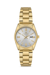 DAVID GUNER SARI KAPLAMALI BEYAZ KADRANLI KADIN KOL SAATİ DG-8391LA-B1