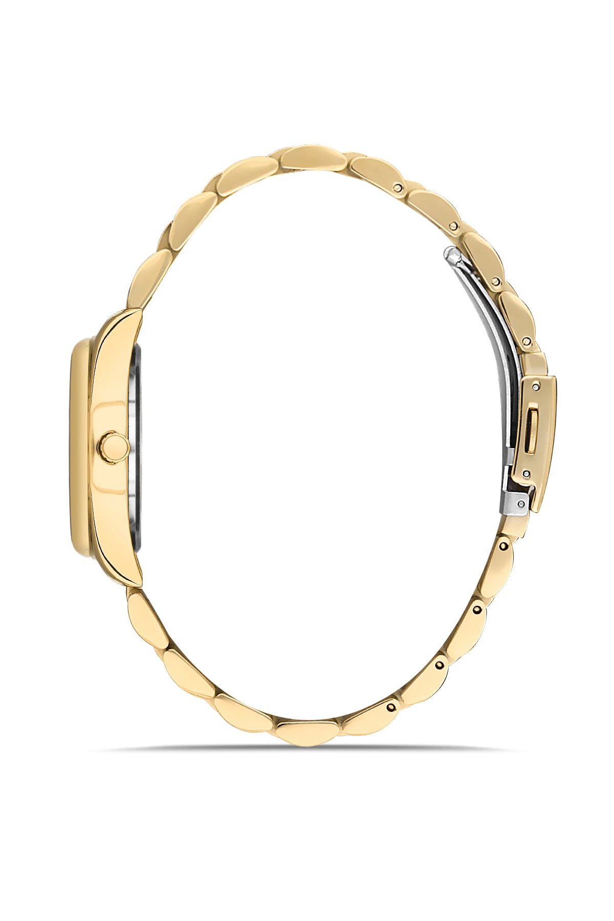 DAVID GUNER SARI KAPLAMALI BEYAZ KADRANLI KADIN KOL SAATİ DG-8391LA-B1