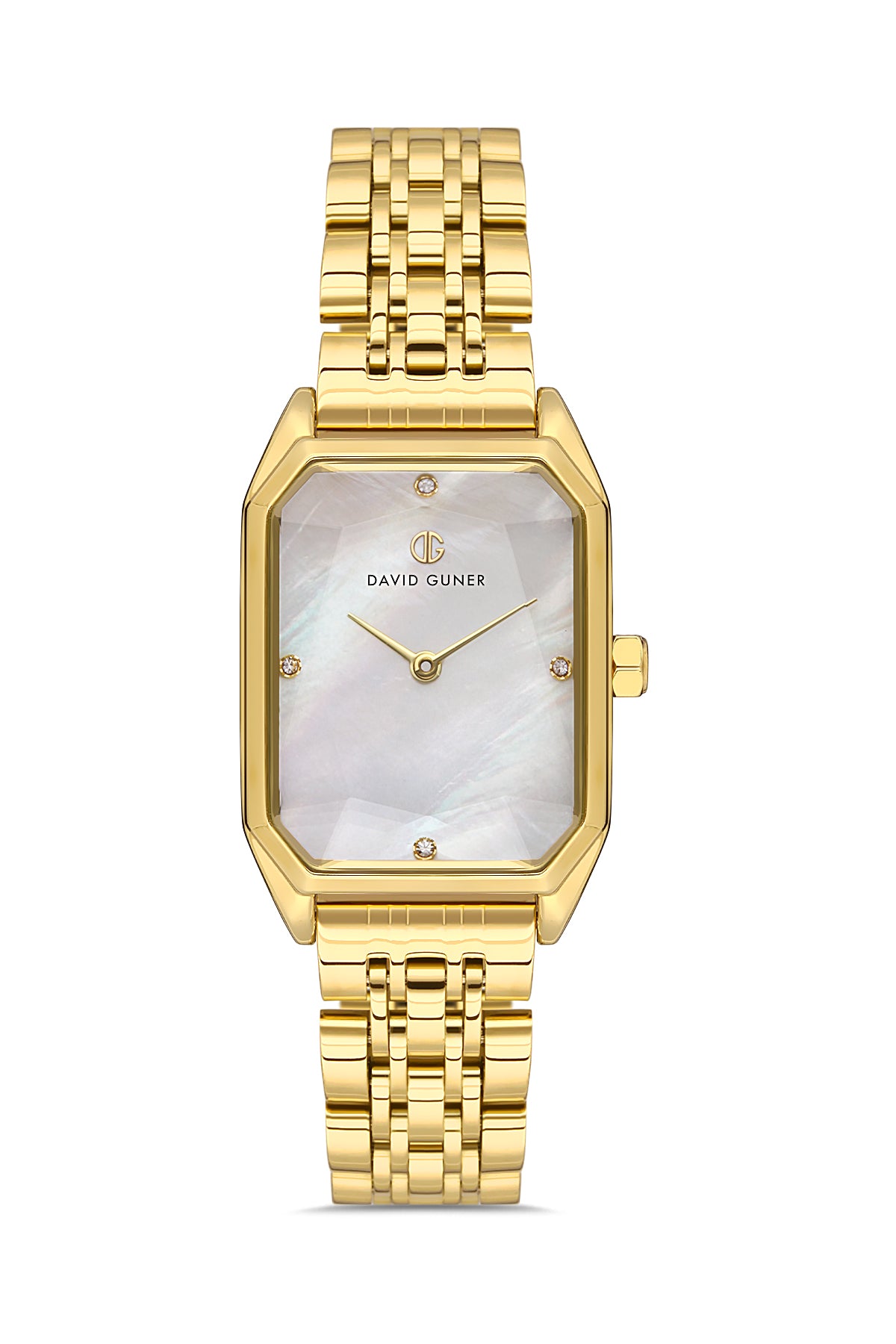 DAVID GUNER SARI KAPLAMALI BEYAZ KADRANLI KADIN KOL SAATİ DG-8417LA-B1