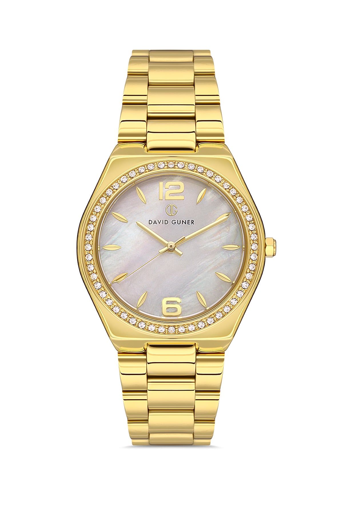 DAVID GUNER Yellow Coated Silver Dial Women's Watch