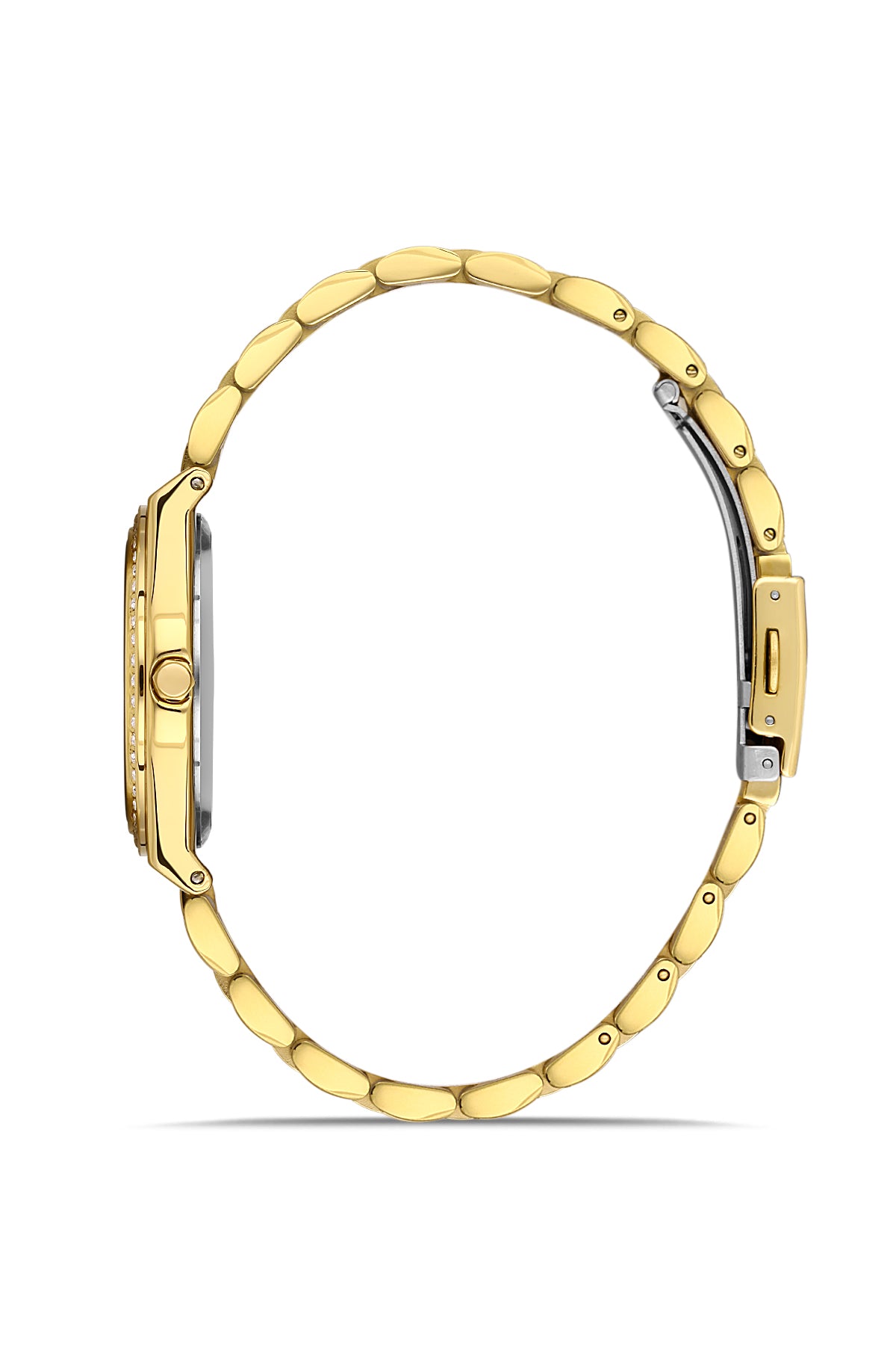 DAVID GUNER Yellow Coated Silver Dial Women's Watch